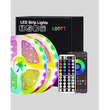 Bluetooth Kontrollü Smart Şerit Led 10m Sese Duyarlı Rgb Aydınlatma Sarı