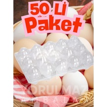 15 Li Plastik Yumurta Viyolü Dayanıklı Ve Hijyenik Paketleme 50 Adet Siyah