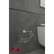 Kare Krom Yapışkanlı Açık Tuvalet Kağıtlığı Wc Kağıtlık Tuvalet Kağıdı Askısı Diğer