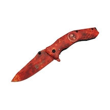 Skeleton 7000b Kamp Çakı 20 Cm - Kırmızı İskelet Desenli, Otomatik Çok Renkli