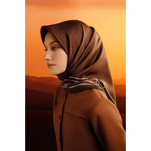 Armine Sura İpek Eşarp -2025/2026 -9404d 84 KAhverengi
