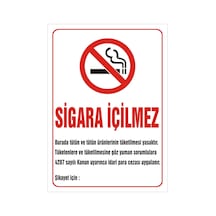 Sigara Içilmez Levhası (Kanun Uyarılı)
