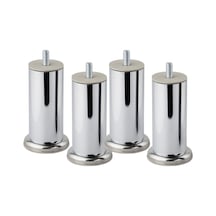 Krom Gümüş 10 Cm Metal 4 Adet Mobilya Ayağı Modern Koltuk Kanepe Ayak Tv Ünite M8 Civatalı Ayakları 6395751