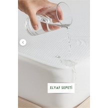 Pamuklu Üst Kumaşlı Yatak Alezi Ultra Sessiz Sıvı Geçirmez Yatak Koruyucu Alez Beyaz
