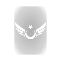 Beyaz Kanatlı Ay Yıldız Sticker Oto Araba Sticker