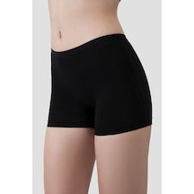 Hadpols Özel Üretim Giyim Günlük Tarz Modern Stil 3'lü Paket Kadın Siyah Boxer Şort Pamuklu Likralı