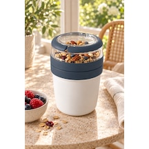 Emilahome Mıxme Muesli Cup 650 Ml Beslenme Kabı &yoğurt Kabı & Mama Kabı Lacivert - 873535709 Lacivert