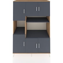 Kronos Dolap 9 Raflı 6 Kapaklı 132x59x195 Çam-antrasit/antrasit Antrasıt/antrasıt