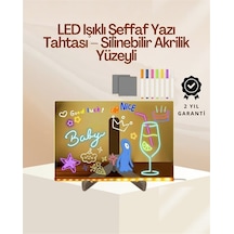Çocuklar İçin Renkli Led Mesaj Tahtası - Neon Kalemli Eğlenceli Ve Yaratıcı Yazı Panosu