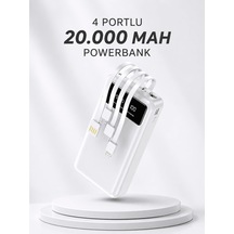 Powerbank Şarj Cihazı 4 Çıkışlı 20.000 Mah Powerbank Kompakt Yüksek Kapasiteli Hızlı Şarj Çok Renkli
