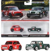 1:64 Hot Wheels Premium Car Culture 2'li Paket Morris Mini & 67 Austin Mini Pickup Hbl96 - Jbk97 Çok Renkli