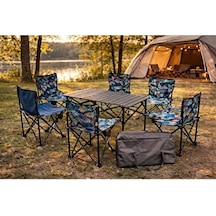 Katlanabilir 120 Cm Masa Sandalye Seti - 6 Kişilik - Portatif Çok Renkli