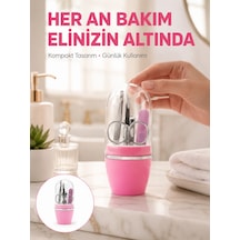 Zenvia Tırnak Bakım Manikür Pedikür Seti 4 Parça Pembe Pratik Günlük Kullanım Yeni Nesil Znv2026