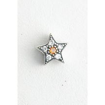 Yerli Üretim Taşlı Yıldız Gümüş Charm