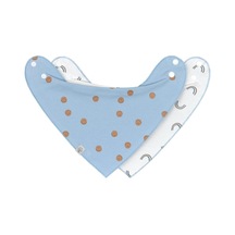 Lassig Organik Pamuk Üçgen Bebek Önlüğü, 2 Li Set, Çıtçıtlı, Ters Çevrilebilir Önlük Kod 003433 Çok Renkli
