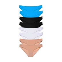 8 Adet Süper Eko Set Likralı Kadın Slip Külot Siyah Ten Beyaz Mavi Beden: Xl Standart