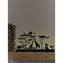 Altılı Safari Siyah Metal Dekoratif Zürafa Metal Mumluk Şamdan