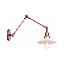 Riolight Bakır Üç Mafsallı Hareketli Beyaz Metal Başlıklı Aplik Beyaz