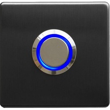 Lockway Z-201sm Siyah Paslanmaz Tek Kontak Zil Butonu Mavi Led