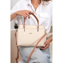 Just Polo Şıklığın Ve Zarafetin Buluştuğu Shopper Krem Camel Kadın El Çantası Shoulder Bag Krem - Camel