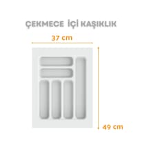 Çekmece İçi Kaşıklık Ve Kepçelik Düzenleyici Beyaz 37x49 Cm 36,5x40 Cm Kadar Kesilebilir Beyaz