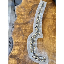 Taş İşleme Dikiş Giyim Aksesuarı Aplike 74x5 Cm
