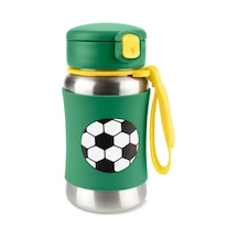 Skip Hop Paslanmaz Çelik Futbol Pipetli Suluk - Yeşil Std Yeşil
