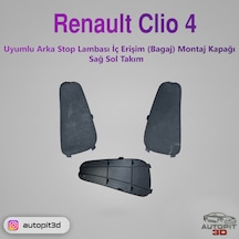 Renault Clio 4 Uyumlu Arka Stop Lambası İç Erişim Bagaj Montaj Kapağı Takımı Sağ + Sol