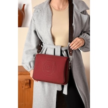 Just Polo Kadın Günlük Kullanıma Uygun Ayarlanabilir Askılı Lakoste Kumaş Şık Omuz Çantası Shopper Bordo