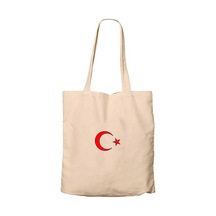 Ay-yıldız Fermuarlı Bez Çanta Gabardin Krem