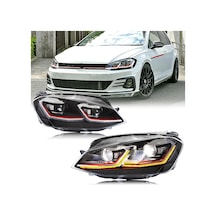 Volksvagen Golf 7.5 2018-2019 Kayar Sinyalli Kırmızı J Ön Far