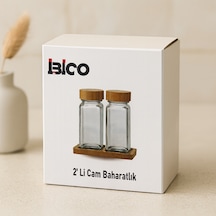 Bambu Kapaklı Cam Baharatlık Çok Renkli