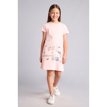 Defacto %100 Pamuk Hello Kitty Lisanslı Kısa Kollu Açık Pembe Gecelik Kız Çocuk H5516a826smpn622 Pembe-pn622
