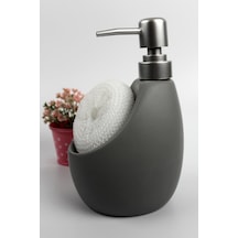 Stonware Sıvı Sabunluk Gri Süngerlik Bölmeli 500ml