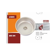 Ekosan K - 40 Yuvarlak Paslanmaz Eviye + Sifon