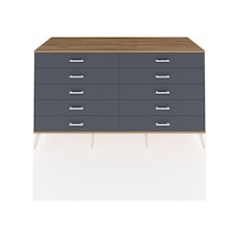 Kronos Konsol 10 Çekmeceli 176x59x99 Antrasit-çam/antrasit Antrasit-çam/antrasit