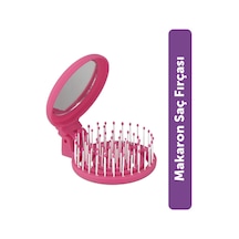 Beauty Makaron Saç Fırçası - 3d Esnek, Aynalı, Çanta Boy - Compact Detangler Fuşya