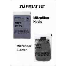 2'li Mikrofiber Araç Yıkama Kurulama Havlusu 50x70 & Eldiven Set