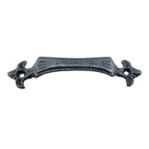 Antika Tarz Dekoratif Pirinç Lale Mobilya Kulbu - 27x115 Mm, Oksit Çok Renkli