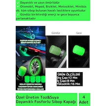 Premium Fosforlu Yeşil Sibop Kapağı Otomobil Bisiklet Motosiklet, Minibüslerle Uyumlu 4'lü