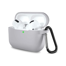 Airpods Pro 1. Ve 2. Nesil İle Uyumlu Sert Likit Silikon Kılıf Kolay Temizlenebilir, Bpa Free Astar Kaplı İç Yüzey Kapak, Düşmeye Karşı Tam Koruma, Kablosuz Şarj Uyumu - Gri