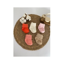 Glory Baby Organik Pamuklu Unisex 5'li Premium Yenidoğan Bebek Çorabi - Kutulu Beyaz-kahve-pembe-turuncu-somon Beyaz-kahve-pembe-turuncu-somon