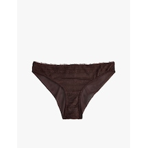 Koton Normal Bel Rahat Kalıp Dantelli Brief Külot Kahverengi 7wlk30065mk Kahve