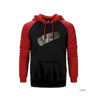 Alien Behind Glass Kırmızı Renk Reglan Kol Sweatshirt / Hoodie