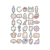 30 Adet Pastel Sulu Boya Ramazan Temalı Sticker Seti - Laptop Defter Telefon Çok Renkli