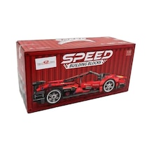 Toys E Toys Speed Building Blocks 1:18 Ölçek Çek Bırak Kırmızı Yarış Arabası Yapı Blok Seti 426 Parça 9055-7