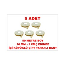 Çift Taraflı İçi Köpüklü Sarı Bant 50 M. Uzunlukta 10 Mm-1 Cm Ebatında 5 Adet