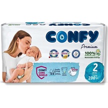 Confy Premium 2 Numara Bebek Bezi Mini 3 - 6 Kg 200 Adet