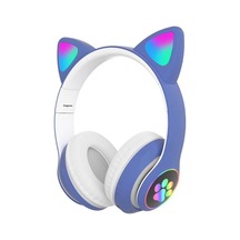 Reedark Kablosuz Kulaklık Bluetooth 5.0 Katlanır Led Işıklı Kedi Kulak Tasarımı Mp3 Çalar Tf Kart Ve Mikrofonlu Bilgisayar Telefon İçin
