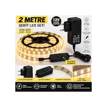 Mutfak Dolap Ayna Aydınlatma 2 Metre Gün Işığı Aç Kapat Düğmeli Şerit Led Seti 12v Adaptörlü Aç Kapa Düğmeli Kendinden Yapışkanlı Sarı - 930722402 Sarı